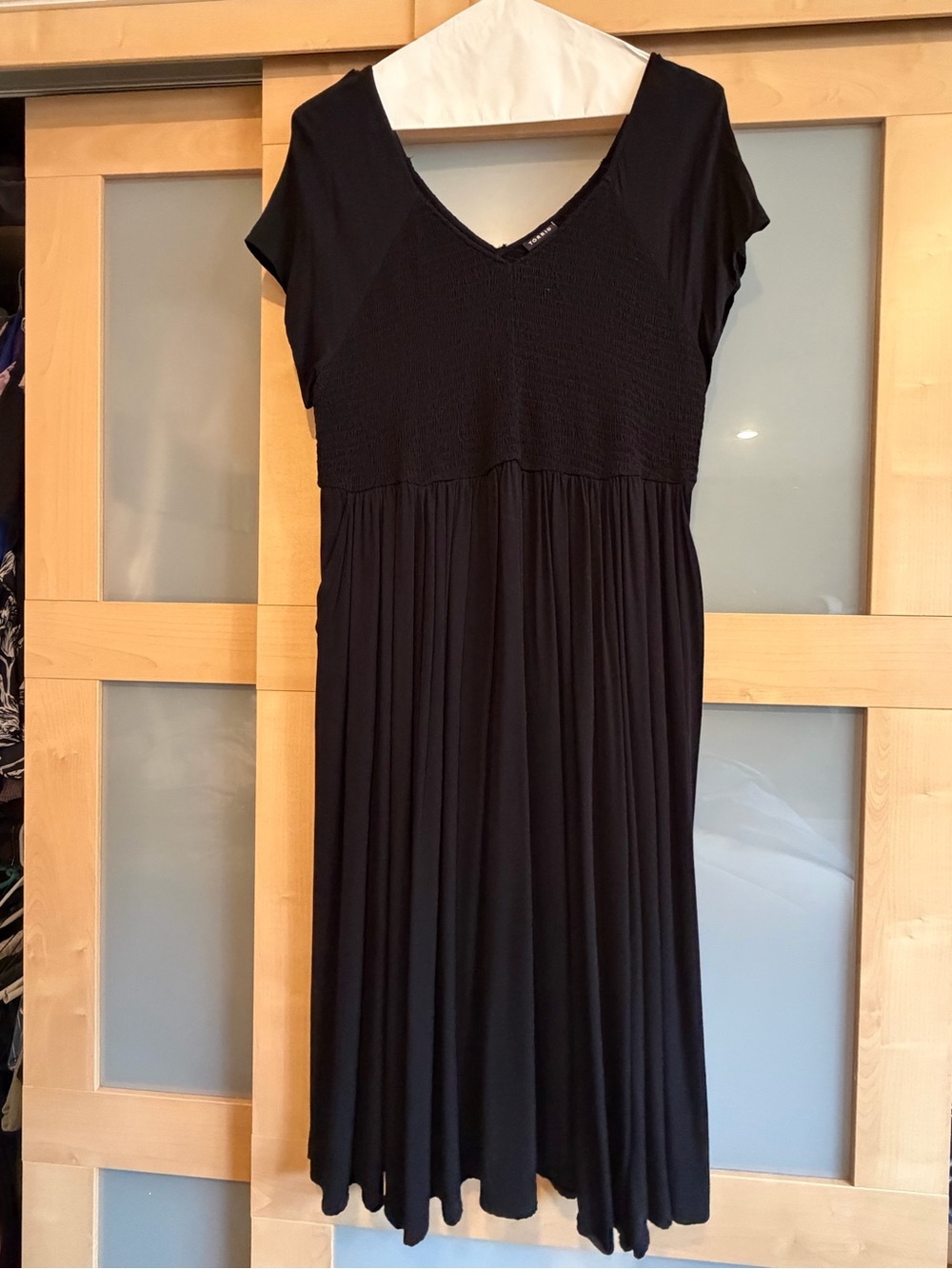 torrid Black V-Neck Smocked Midi Dress